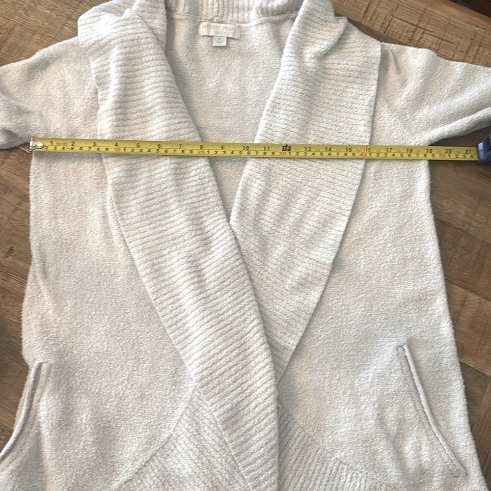 Barefoot Dreams Ivory Ribbed Shrug Sweater. Open Front | Neutral. Women’s Sz-M